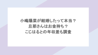 小嶋陽菜が結婚したって本当?旦那さんはお金持ち?こじはるとの年収差も調査